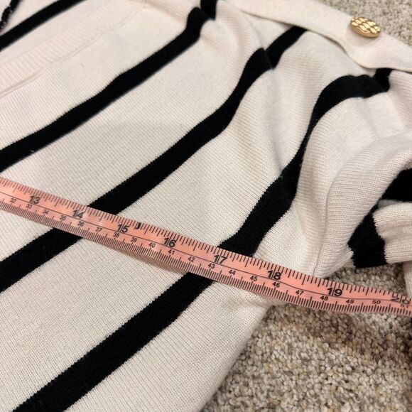 Mazik Striped V-Neck Sweater w/ Gold Buttons - Size Small - Picture 7 of 10